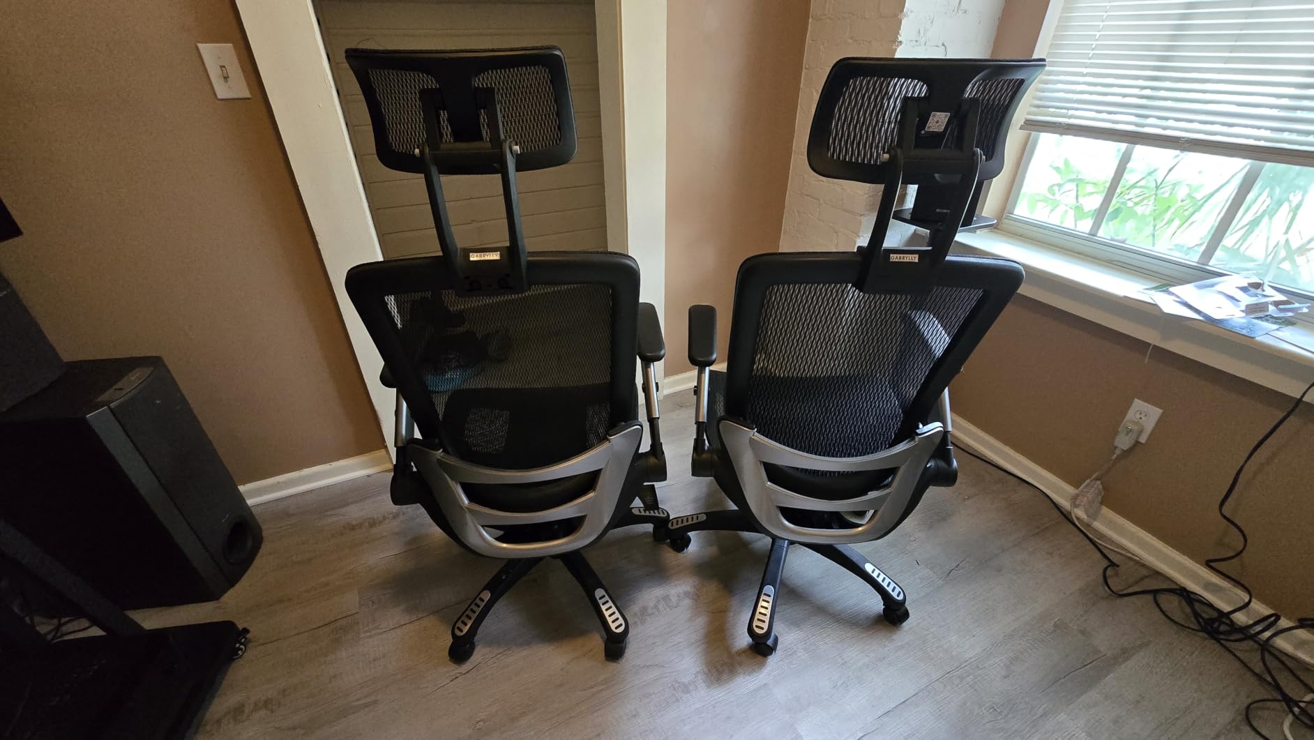 GABRYLLY Ergonomic Office Chair, High Back Home Desk Chair with Footrest,3D Headrest, Flip-Up Arms, 135° Tilt and Wide Cushion, Heavy Duty Mesh Chairs for Task Computer Gaming, Black customer photo 1